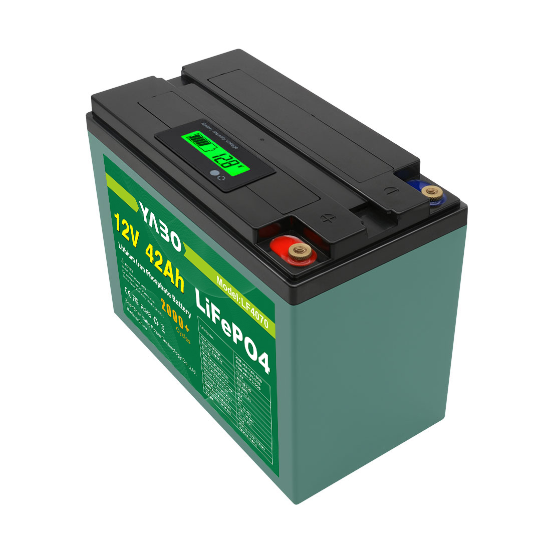 YABO 12V 42Ah LFP Batterie au phosphate de fer cylindrique Lithium